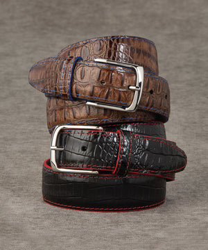 Westport Black Italian Calfskin 35mm Crocodile Belt