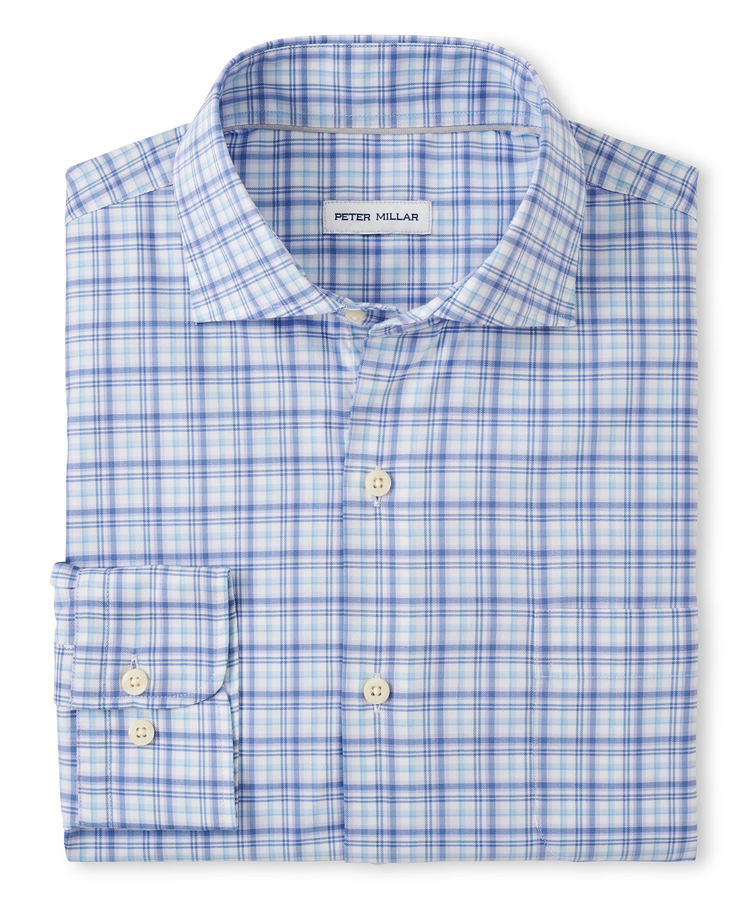 Peter Millar Long Sleeve Spread Collar Plaid 'Garrow' Sport Shirt