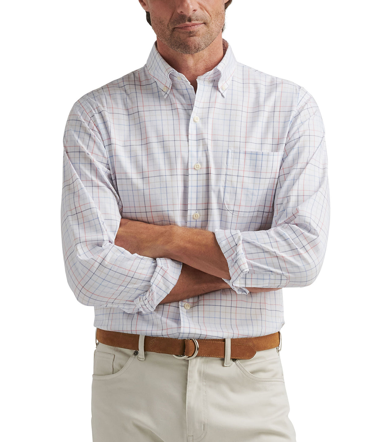 Peter Millar Long Sleeve Button Down Collar 'Allen' Sport Shirt, Men's Big & Tall