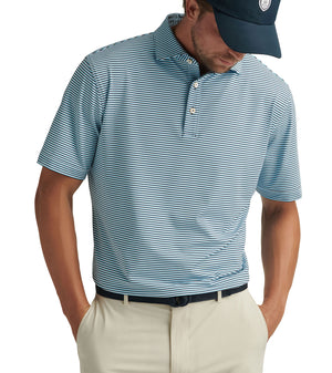 Peter Millar Short Sleeve Linden Stripe Polo Knit Shirt