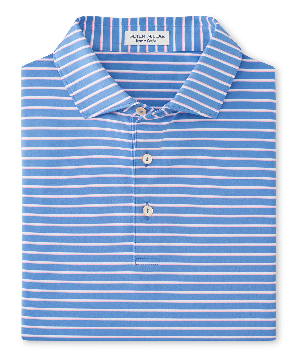 Peter Millar Short Sleeve Dunnes Stripe Polo Knit Shirt, Men's Big & Tall