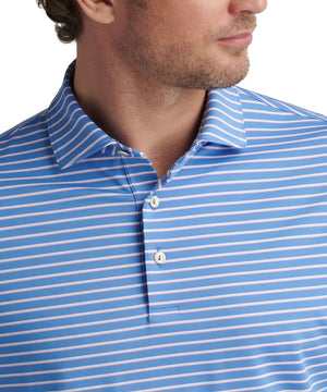 Peter Millar Short Sleeve Dunnes Stripe Polo Knit Shirt