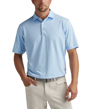 Peter Millar Short Sleeve Dunnes Stripe Polo Knit Shirt