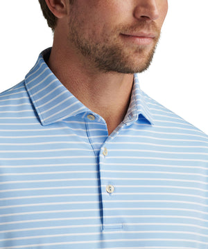 Peter Millar Short Sleeve Dunnes Stripe Polo Knit Shirt