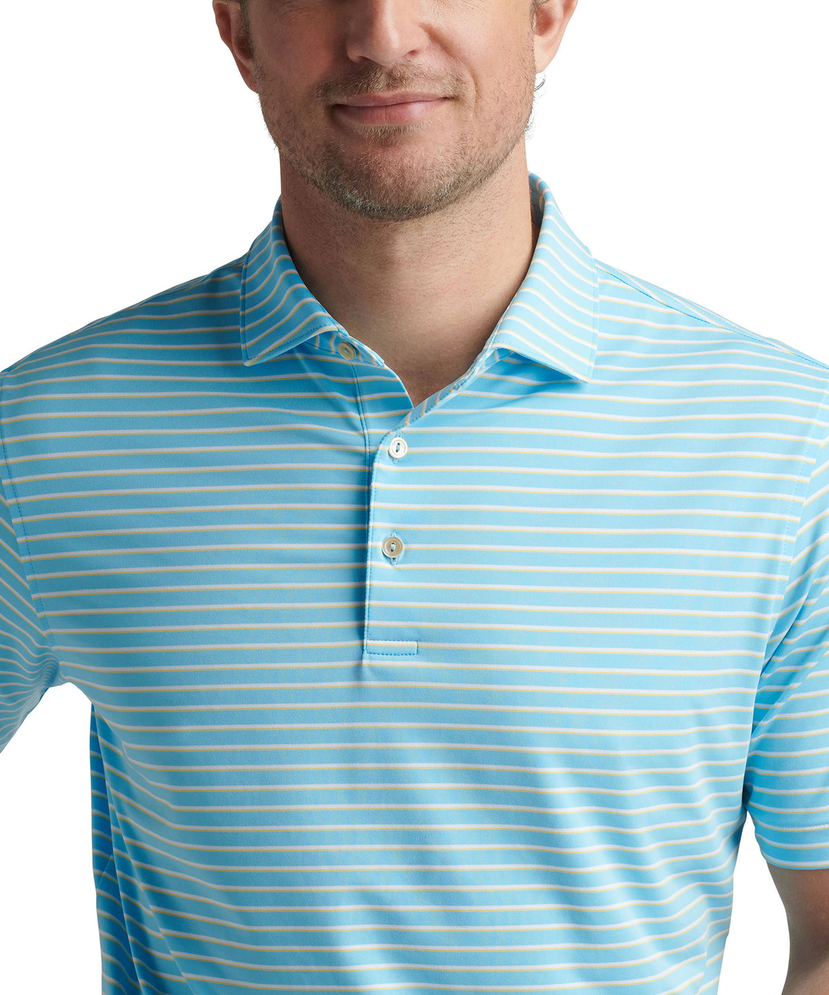 Peter Millar Short Sleeve Dunnes Stripe Polo Knit Shirt, Men's Big & Tall