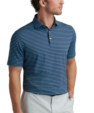 Peter Millar Short Sleeve Dunnes Stripe Polo Knit Shirt