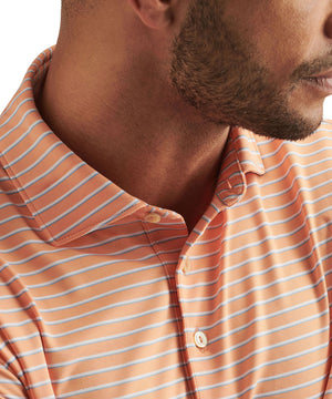 Peter Millar Short Sleeve Dunnes Stripe Polo Knit Shirt