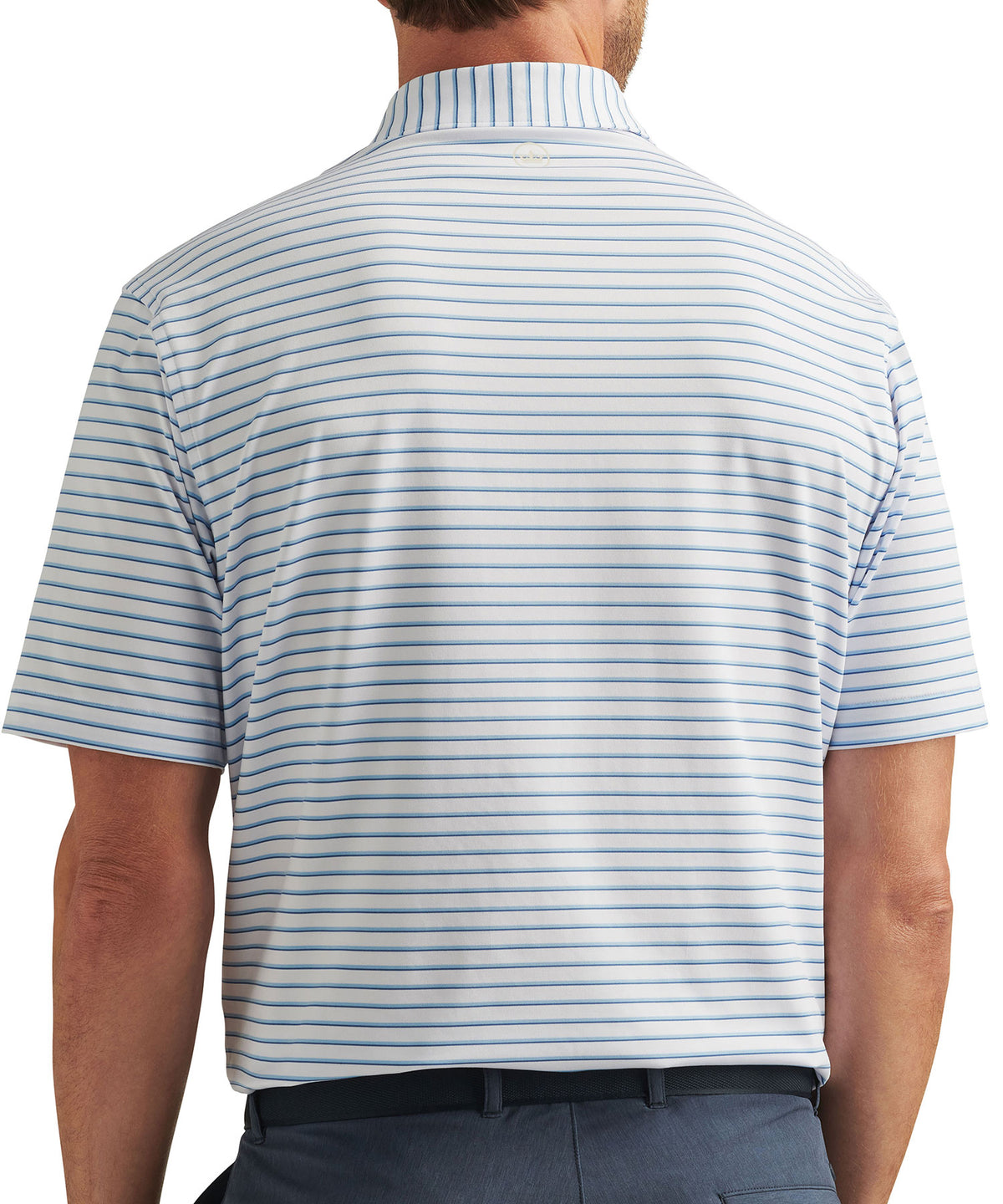 Peter Millar Short Sleeve Dunnes Stripe Polo Knit Shirt, Men's Big & Tall