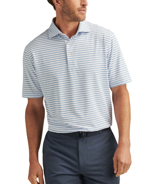 Peter Millar Short Sleeve Dunnes Stripe Polo Knit Shirt