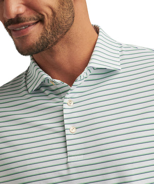 Peter Millar Short Sleeve Dunnes Stripe Polo Knit Shirt