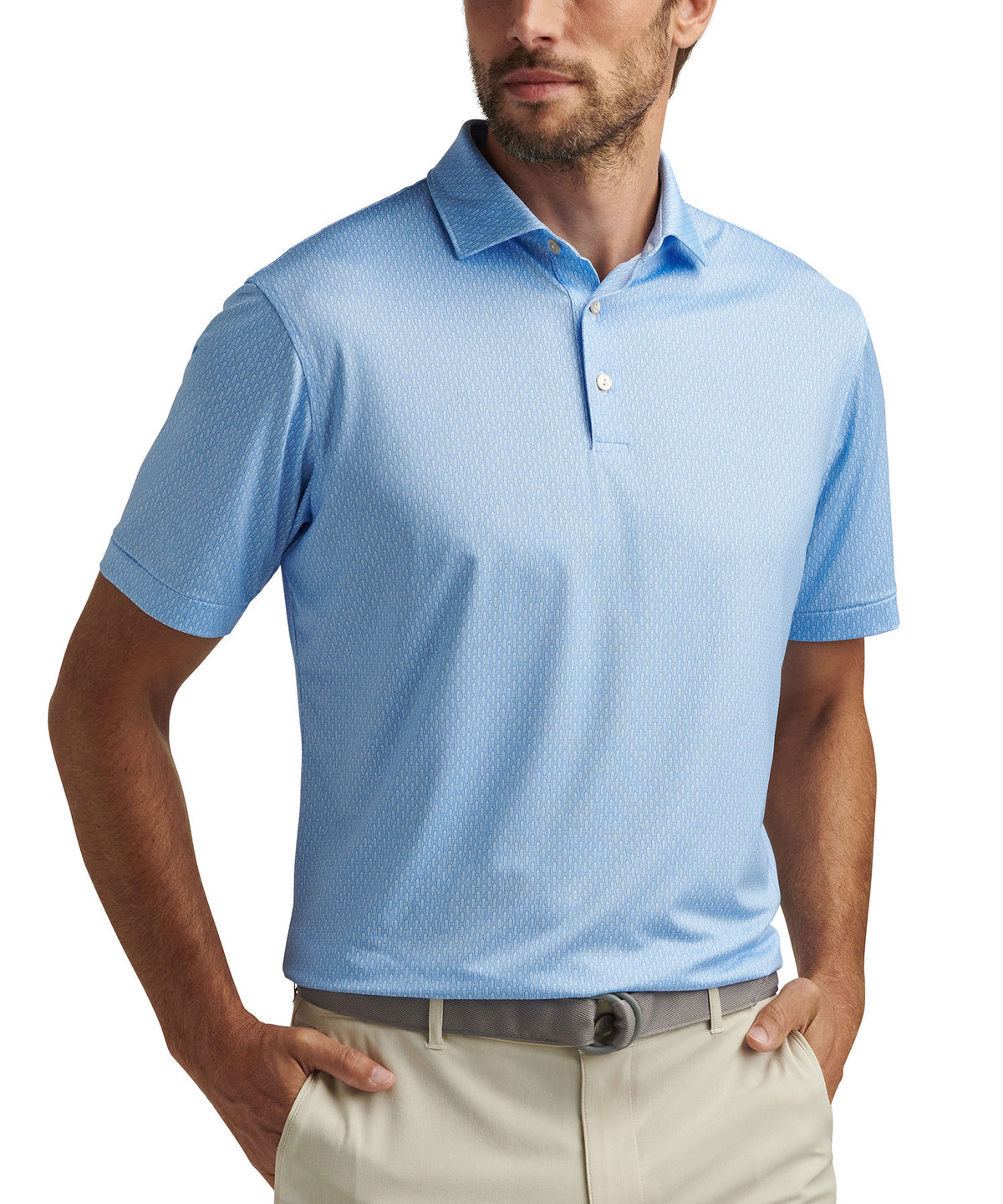 Peter Millar Short Sleeve Shake It Up Performance Print Polo Knit Shirt, Men's Big & Tall