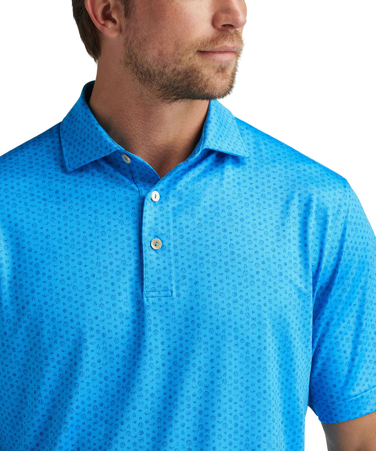 Peter Millar Short Sleeve Elements Performance Print Polo Knit Shirt, Men's Big & Tall