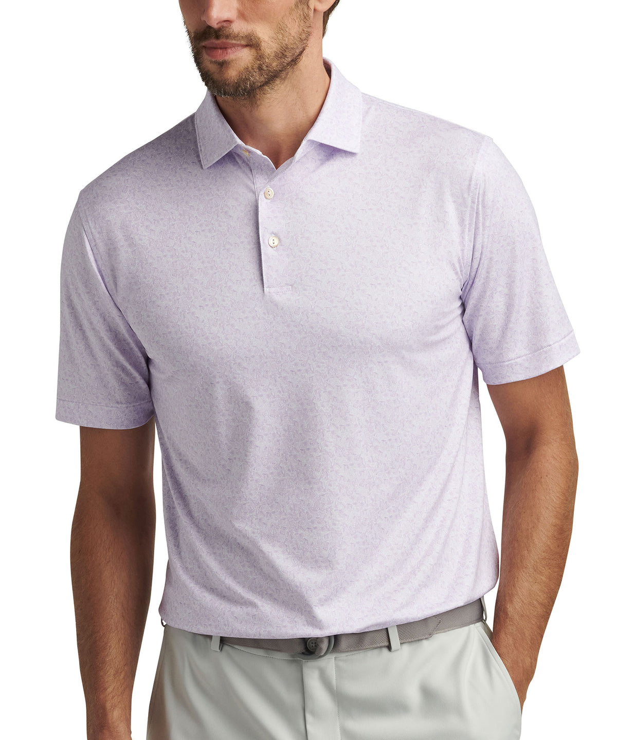 Peter Millar Shirt Sleeve Getaway Performance Print Polo Knit Shirt, Men's Big & Tall