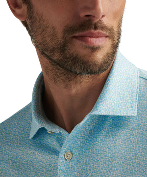 Peter Millar Shirt Sleeve Mezcal Performance Print Polo Knit Shirt