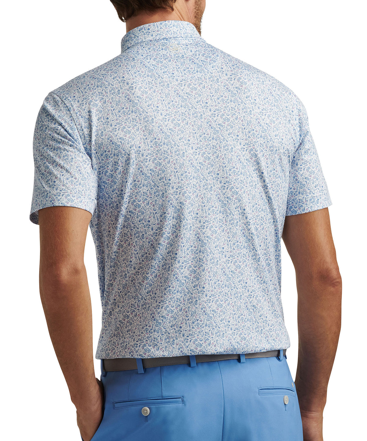 Peter Millar Shirt Sleeve Bar For The Course Performance Print Polo Knit Shirt, Men's Big & Tall