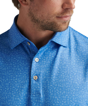 Peter Millar Shirt Sleeve Toga Party Performance Print Polo Knit Shirt