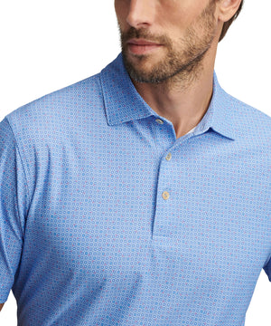 Peter Millar Short Sleeve Casa Nova Print Mesh Polo Knit Shirt