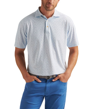 Peter Millar Short Sleeve Casa Nova Print Mesh Polo Knit Shirt