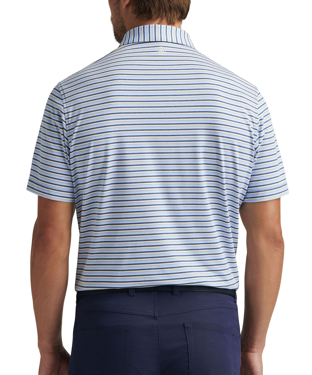 Peter Millar Short Sleeve Avent Stripe Polo Knit Shirt, Men's Big & Tall