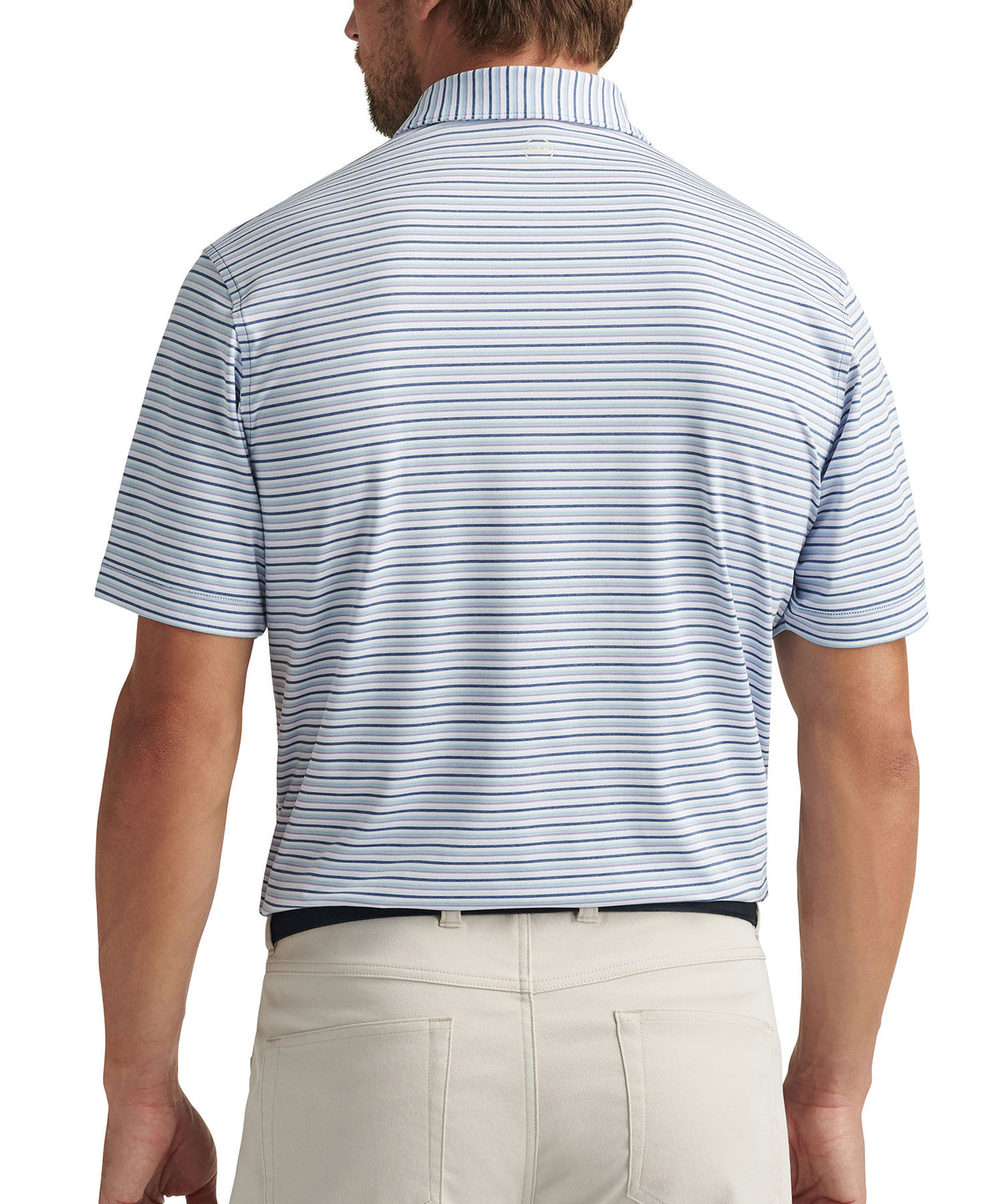 Peter Millar Short Sleeve Avent Stripe Polo Knit Shirt, Men's Big & Tall