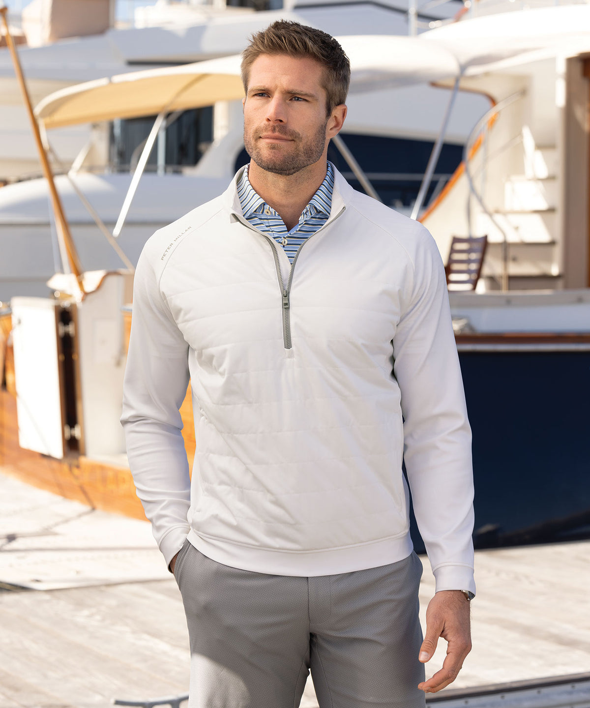 Peter Millar Weld Hybrid Half Zip Pullover, Men's Big & Tall