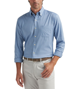 Peter Millar Long Sleeve Button Down Collar Plaid Caspian Sport Shirt