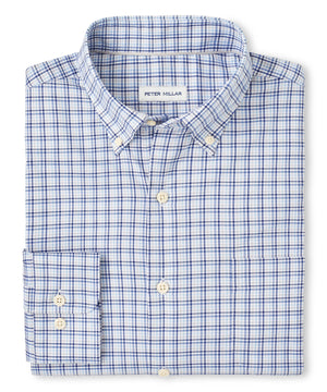 Peter Millar Long Sleeve Button Down Collar Plaid Albert Sport Shirt