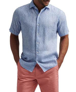 Peter Millar Short Sleeve Champlain Linen Sport Shirt