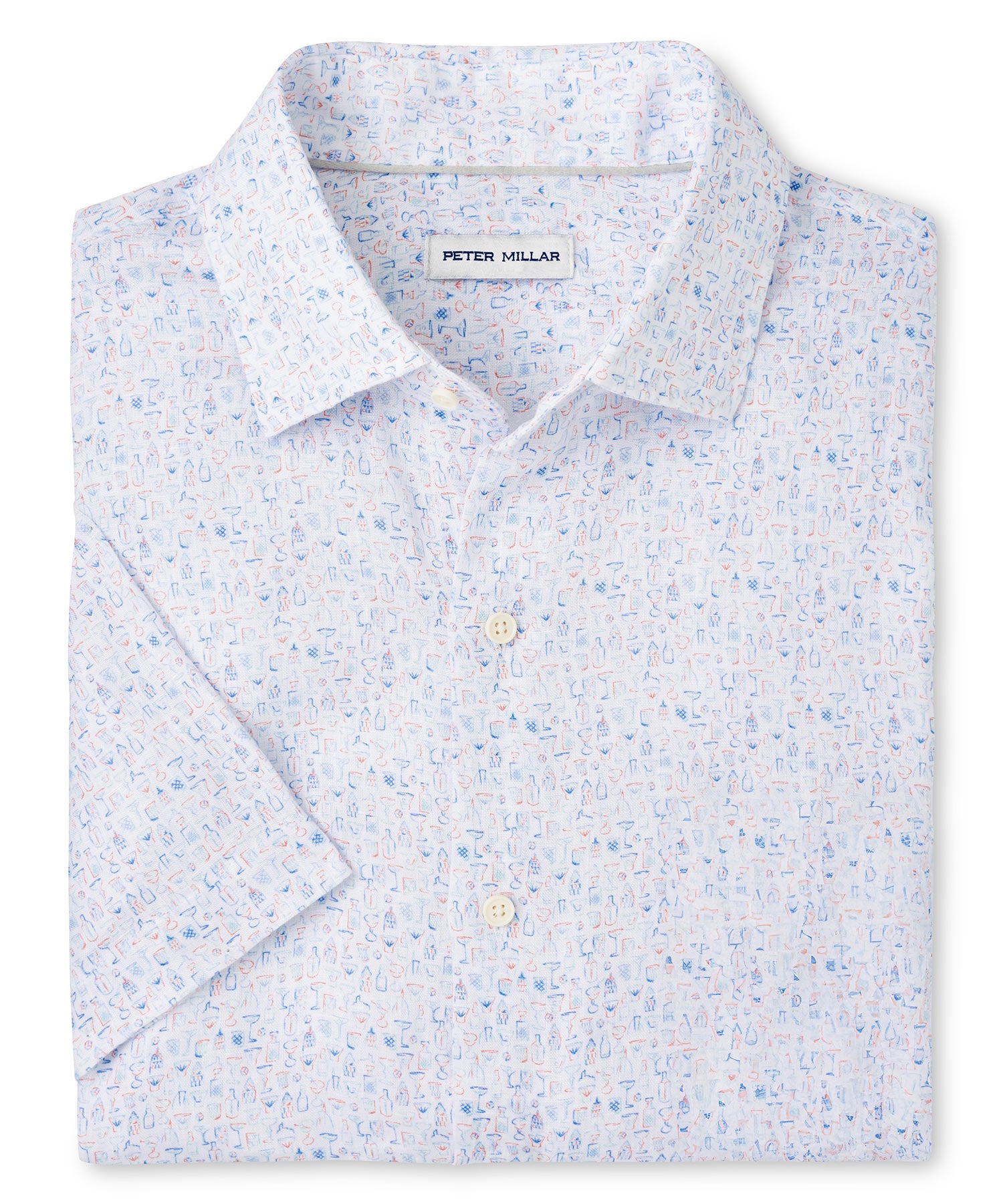 Peter Millar Short Sleeve Soiree Linen Sport Shirt