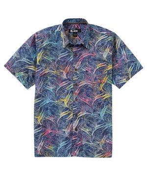 Westport Black Short Sleeve Batik Print Camp Shirt