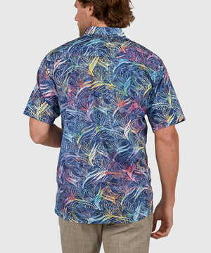 Westport Black Short Sleeve Batik Print Camp Shirt