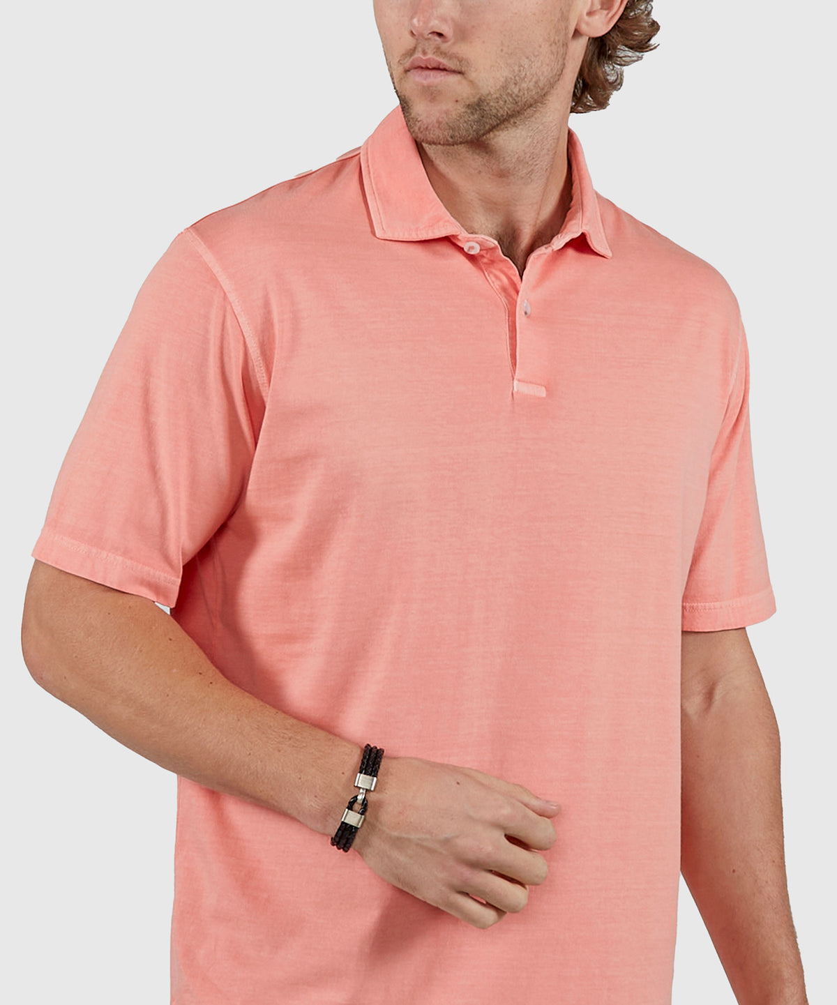 Westport Lifestyle Sunwashed Short Sleeve Polo, Men's Big & Tall