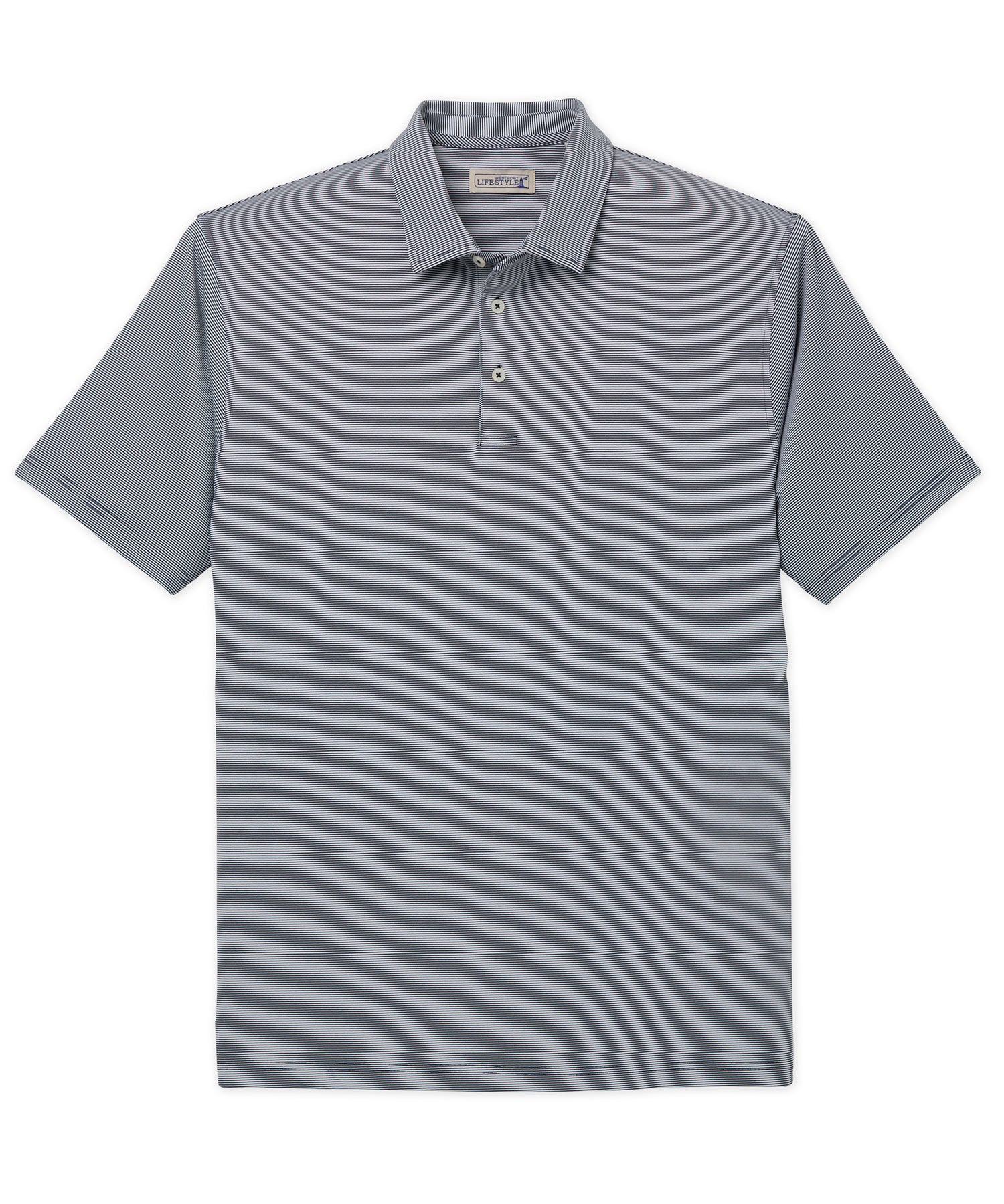 Westport Lifestyle Short Sleeve Performance Striped Polo Knit Shirt