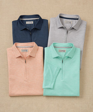 Westport Lifestyle Short Sleeve Performance Zip Polo Knit Shirt