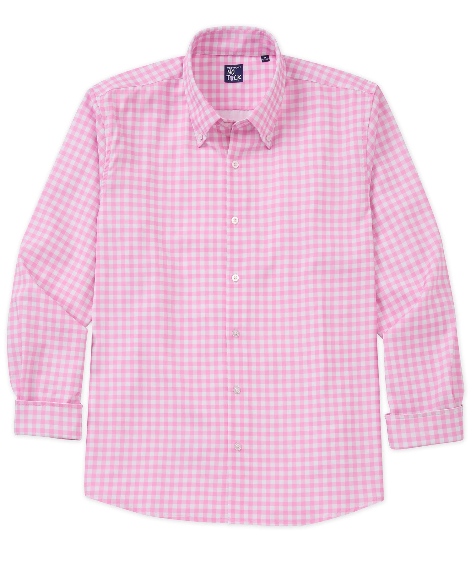 Westport No-Tuck Long Sleeve Button Down Collar Stretch Performance Gingham Sport Shirt