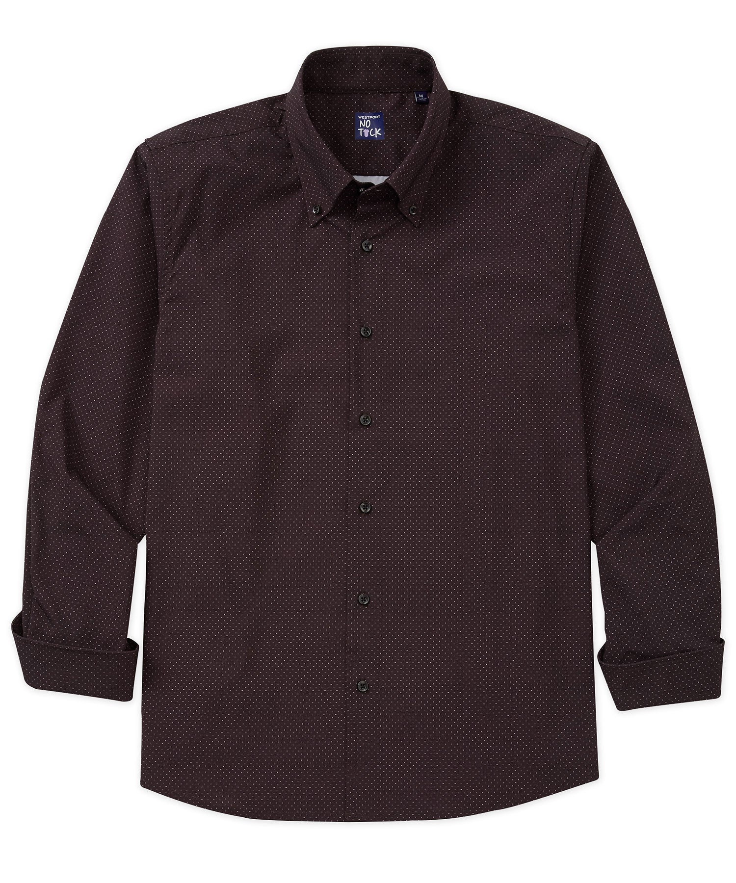 Westport No-Tuck Long Sleeve Button Down Collar Stretch Performance 'Dashes' Sport Shirt