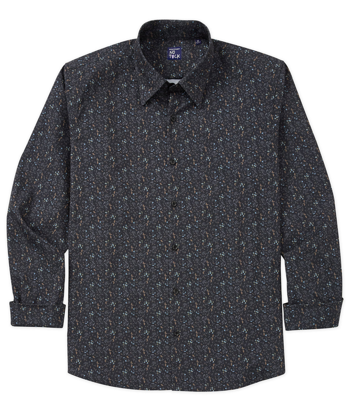 Westport No-Tuck Long Sleeve Button Under Collar Stretch Performance 'Tossed Floral' Sport Shirt, Men's Big & Tall