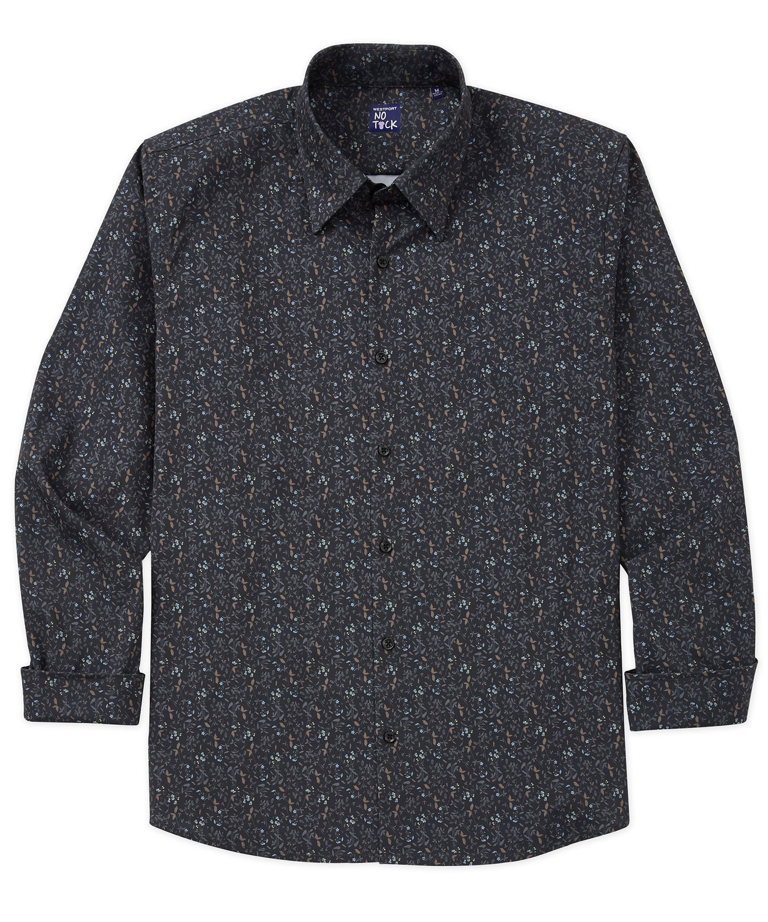 Westport No-Tuck Long Sleeve Button Under Collar Stretch Performance 'Tossed Floral' Sport Shirt