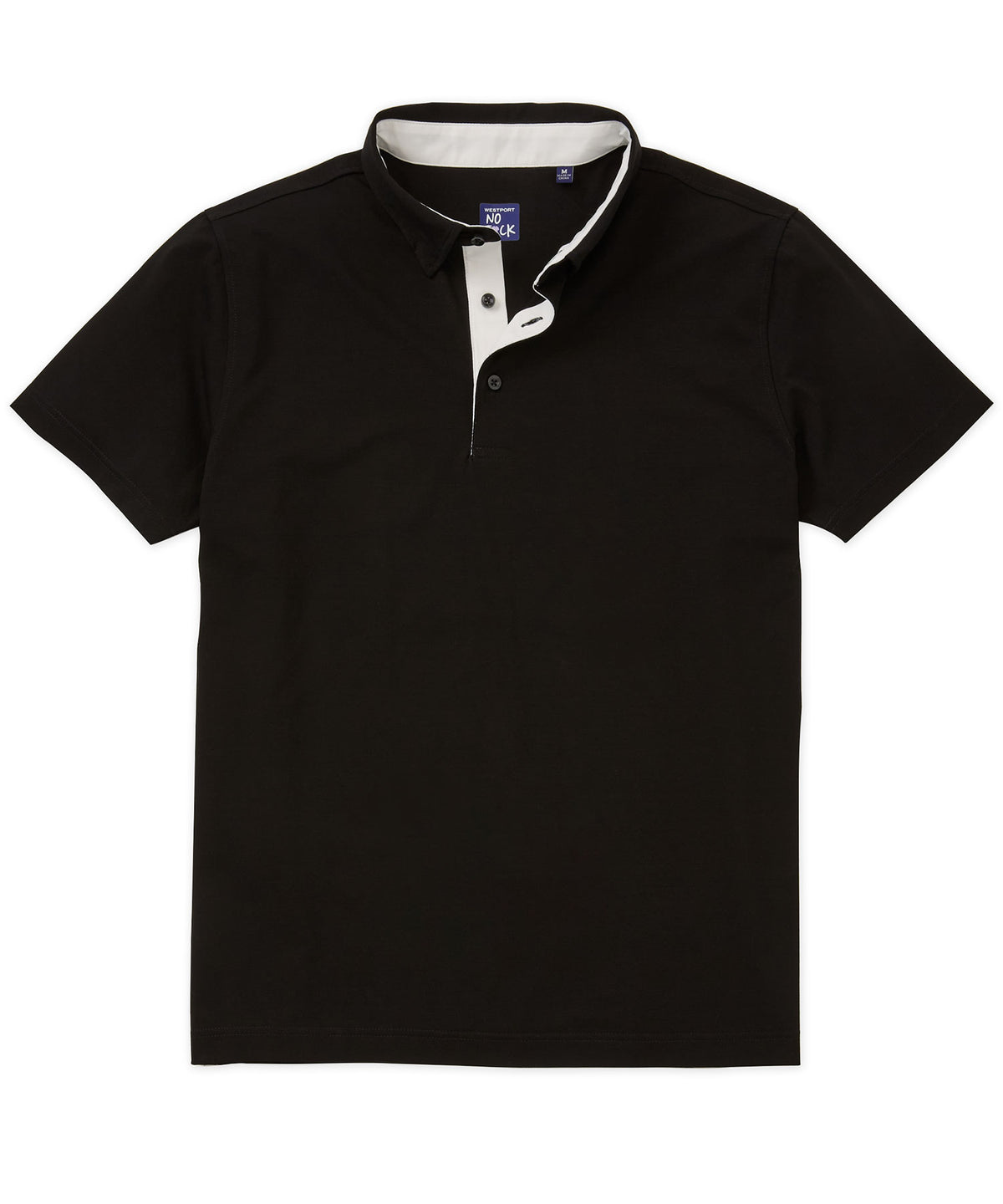 Westport No-Tuck Short Sleeve Cotton Performance Contrast Trim Placket Polo Knit Shirt, Men's Big & Tall