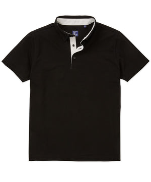 Westport No-Tuck Short Sleeve Cotton Performance Contrast Trim Placket Polo Knit Shirt