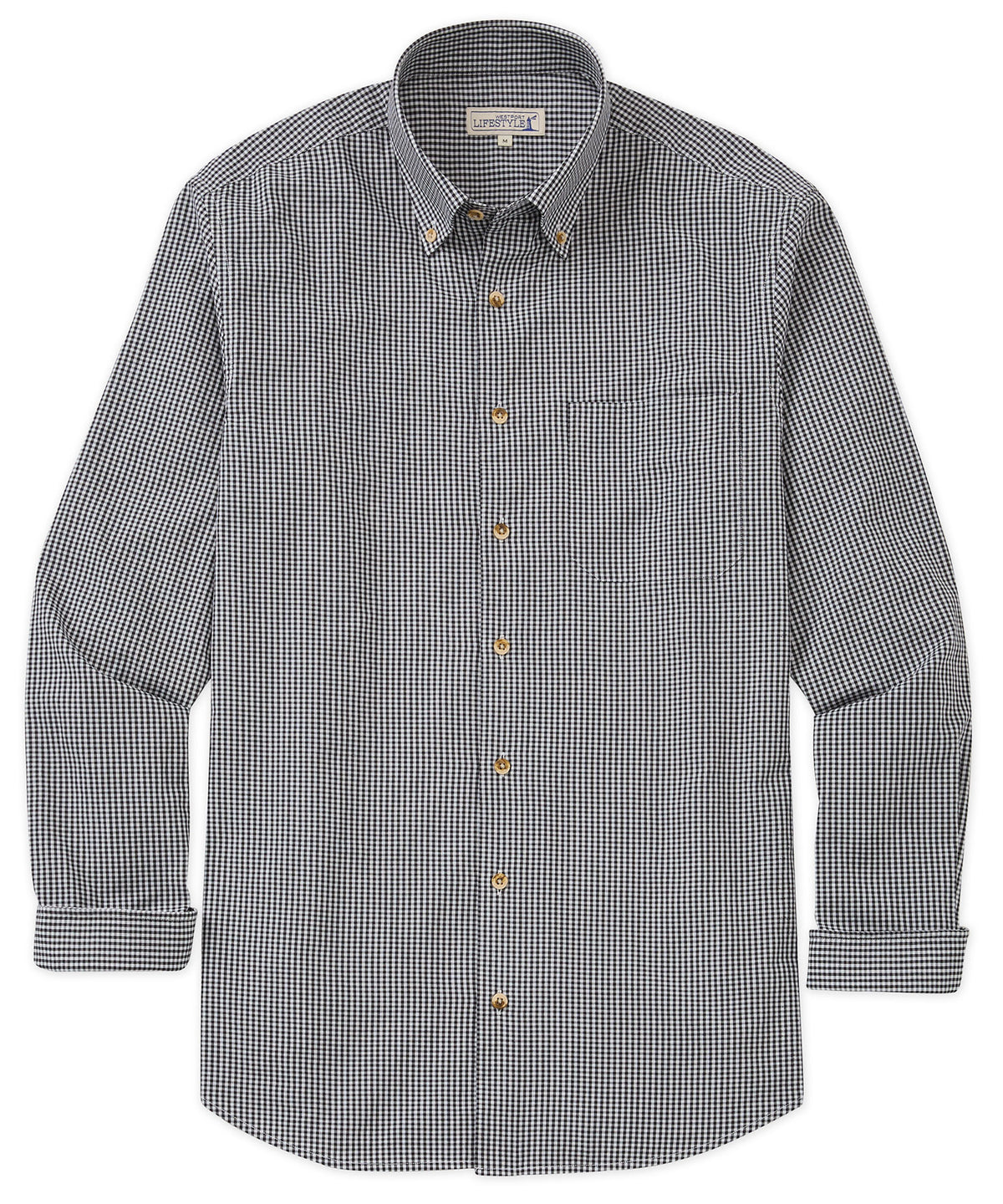 Westport Lifestyle Long Sleeve Button Down Collar Gingham Sport Shirt, Men's Big & Tall