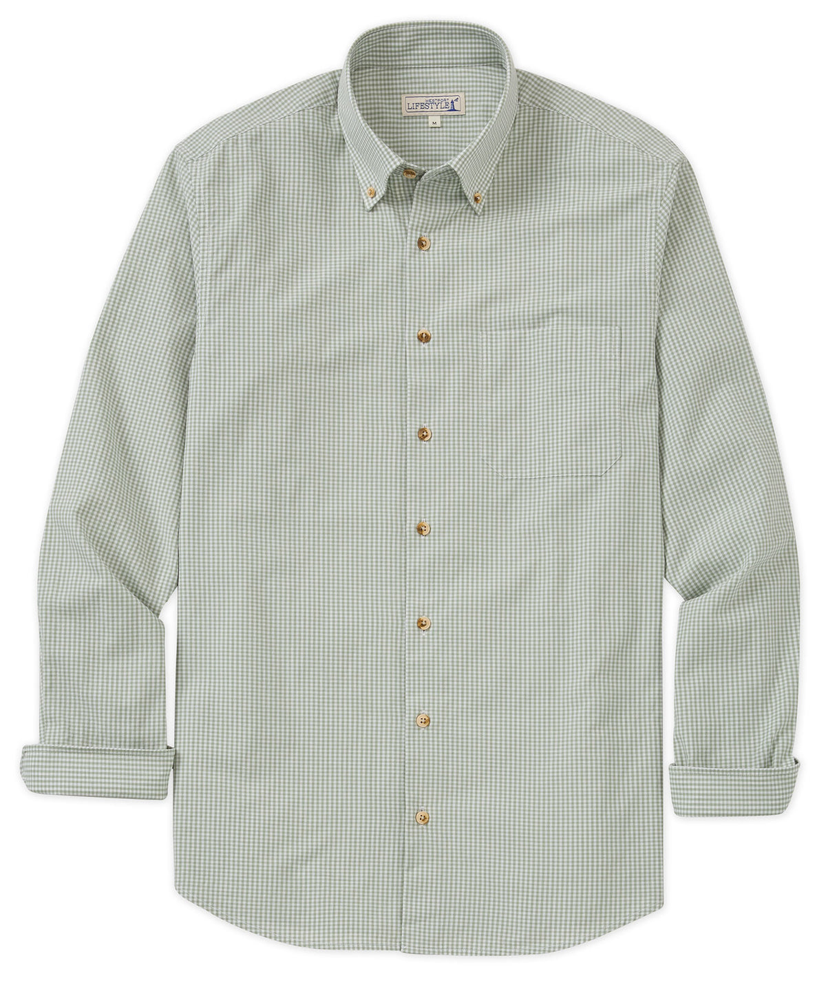 Westport Lifestyle Long Sleeve Button Down Collar Gingham Sport Shirt, Men's Big & Tall