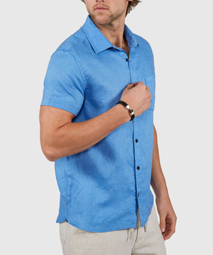 Westport Black Short Sleeve Southport Linen Shirt