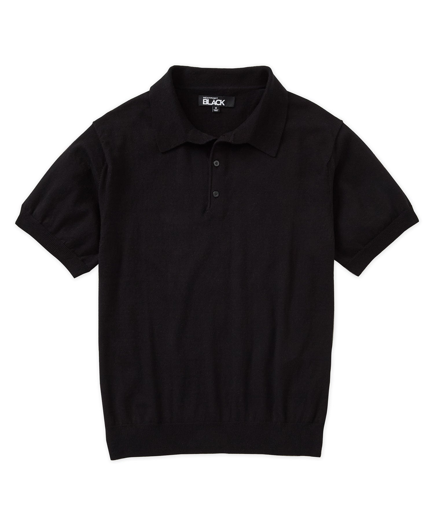 Westport Black Legacy Cotton Cashmere Polo Knit Shirt