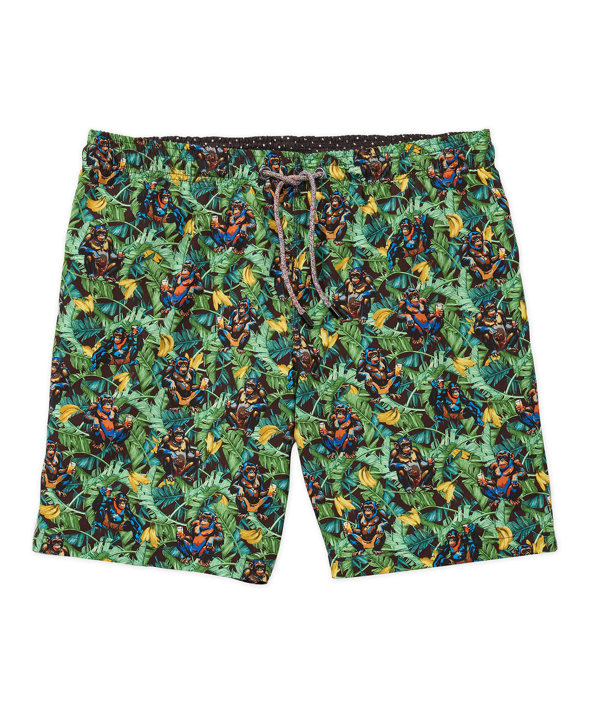 Westport Black Monkey Print Swim Trunk, Men's Big & Tall