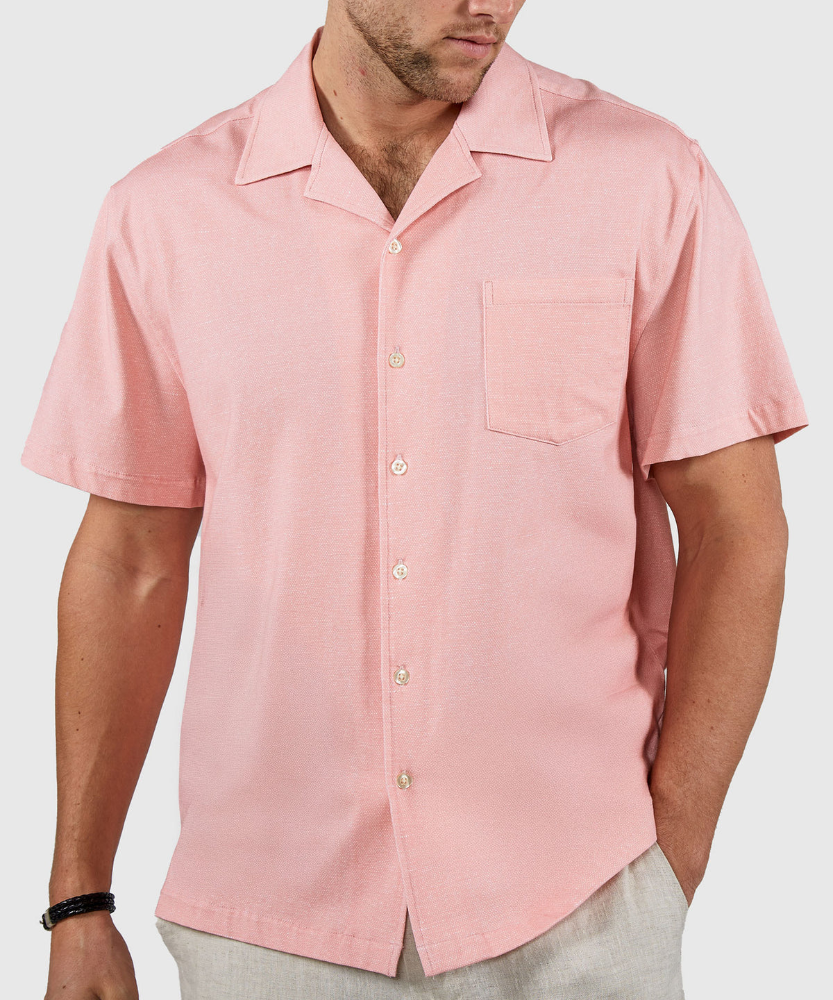 Westport Lifestyle Short Sleeve Cabana Knit Shirt, Men's Big & Tall