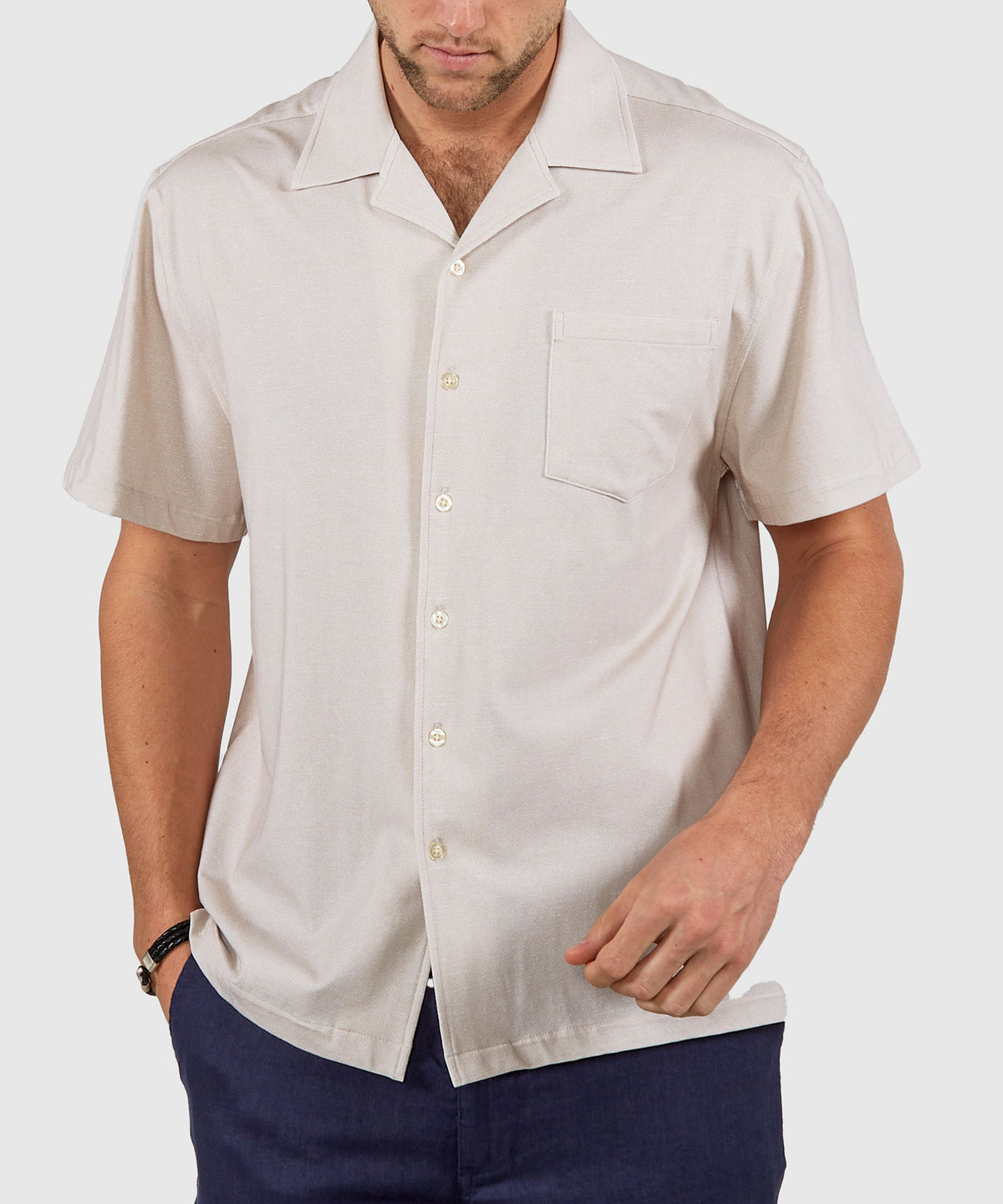 Westport Lifestyle Short Sleeve Cabana Knit Shirt, Men's Big & Tall