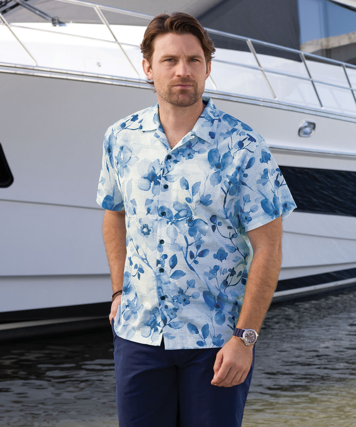 Westport Lifestyle Surfside 'Floral' Printed Camp Shirts, Men's Big & Tall