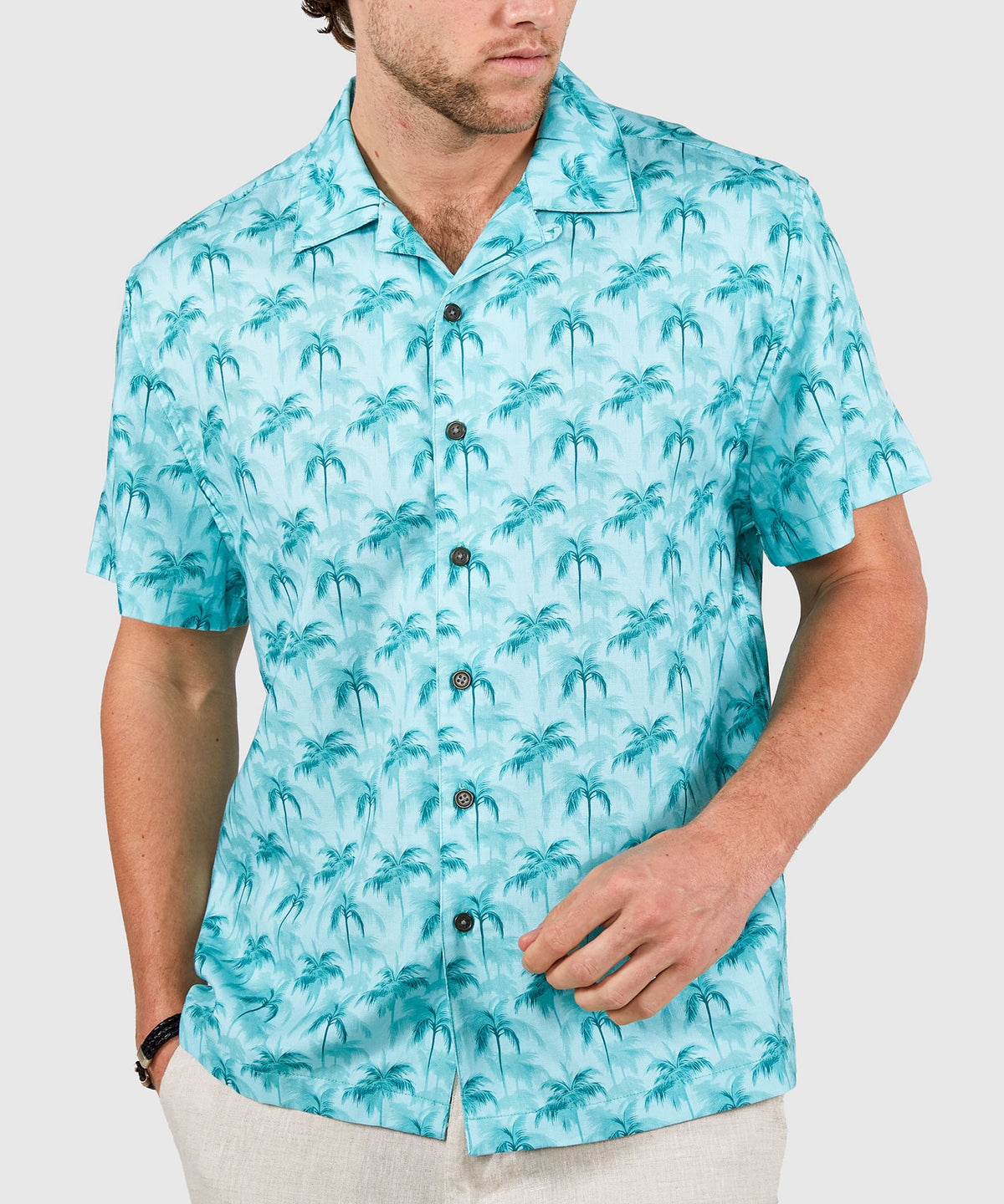 Westport Lifestyle Surfside 'Palm' Printed Camp Shirts, Men's Big & Tall