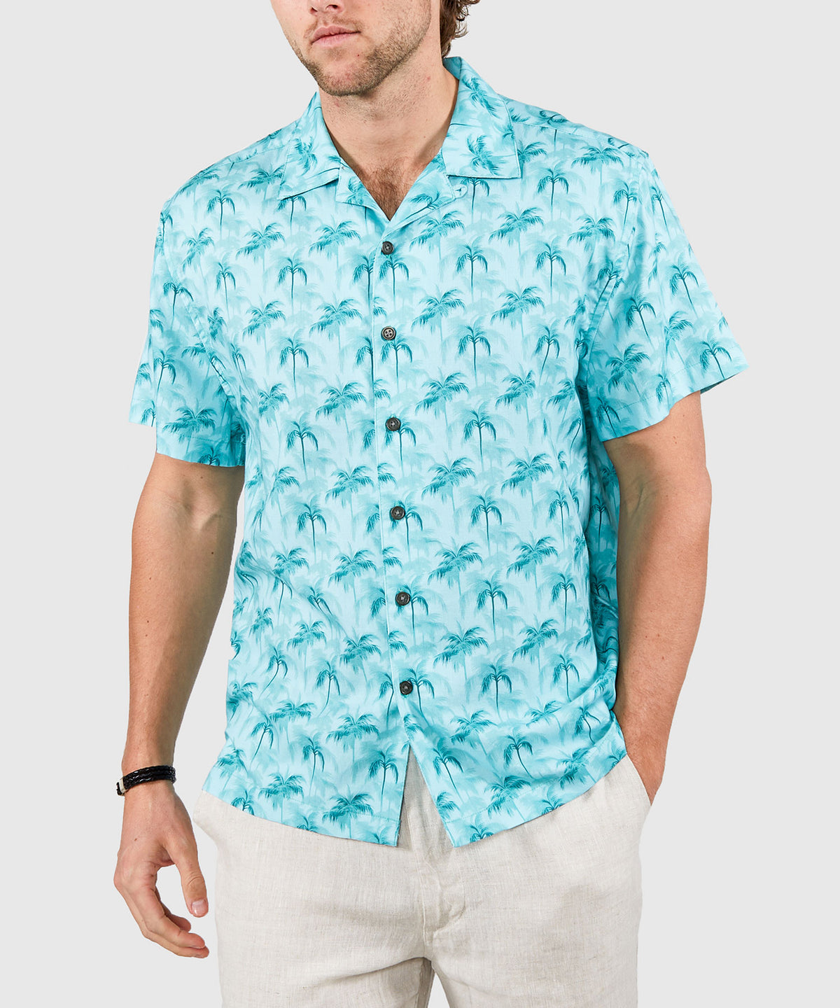 Westport Lifestyle Surfside 'Palm' Printed Camp Shirts, Men's Big & Tall